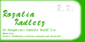 rozalia kadletz business card